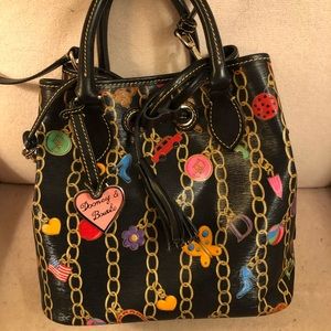 Dooney & Bourke Bucket Purse Black Charm Bracelet
